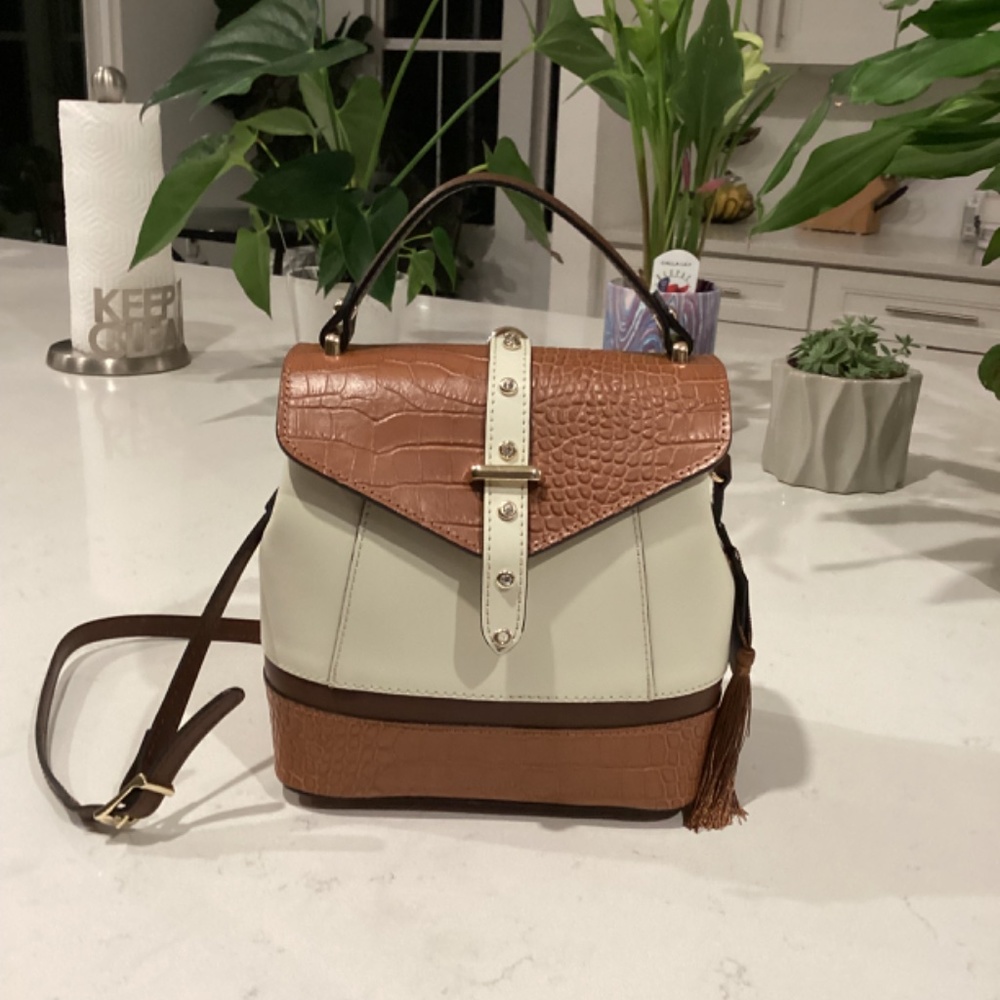 REDUCED NWT HOUSE OF HARLOW 1960 SHOULDER HAND BAG BACKPACK LEATHER ITALY - Picture 5 of 15